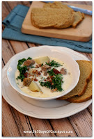 Easy Slow Cooker Recipe for Zuppa Toscana (Olive Garden Copy Cat). This is better than Olive Garden! It is creamy, flavorful and best of all soooo easy to make. A new family favorite! #olivegarden #soup #copycat #slowcookerrecipe #crockpotrecipe