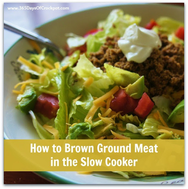 Did you know you can brown ground meat in the slow cooker?  It's so easy! #slowcooker #crockpot 