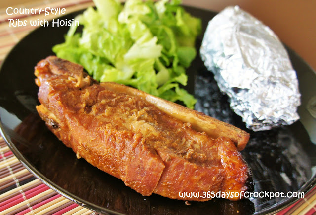 Recipe for 4-ingredient Slow Cooker (crockpot) Country-Style Ribs with Hoisin