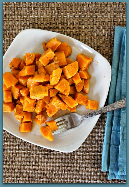 Easy crockpot recipe for your Thanksgiving sweet potatoes.  Maple Dijon Glazed!  #thanksgiving #sweetpotatoes