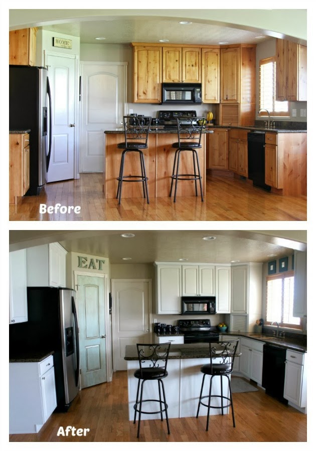 White Painted Kitchen Cabinet Reveal with Before and After ...