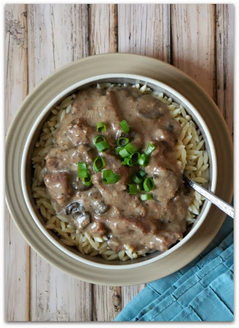 Recipe for Slow Cooker Beef Stroganoff (Gluten Free and No Cream of Soups involved) #crockpot #glutenfree 