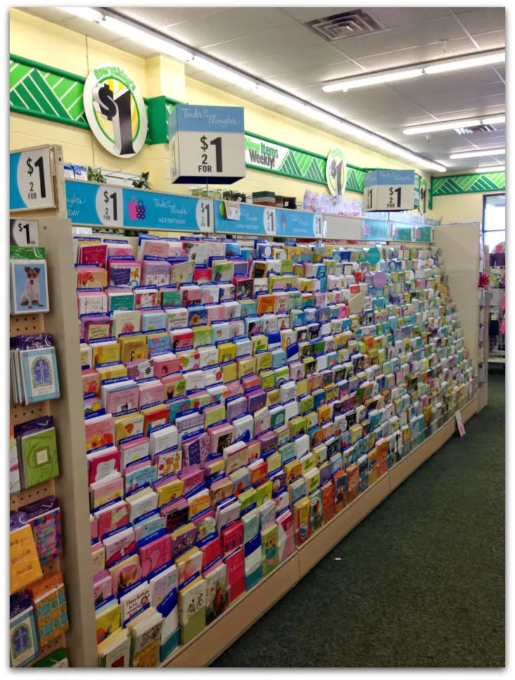buying greeting cards at the dollar store can save you a bundle!
