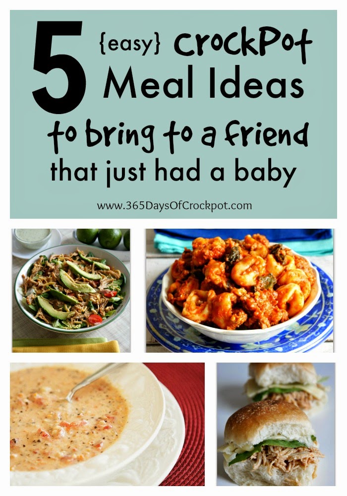 5 easy crockpot meals to bring to a friend that just had a baby! #easydinner #crockpot #slowcooker 