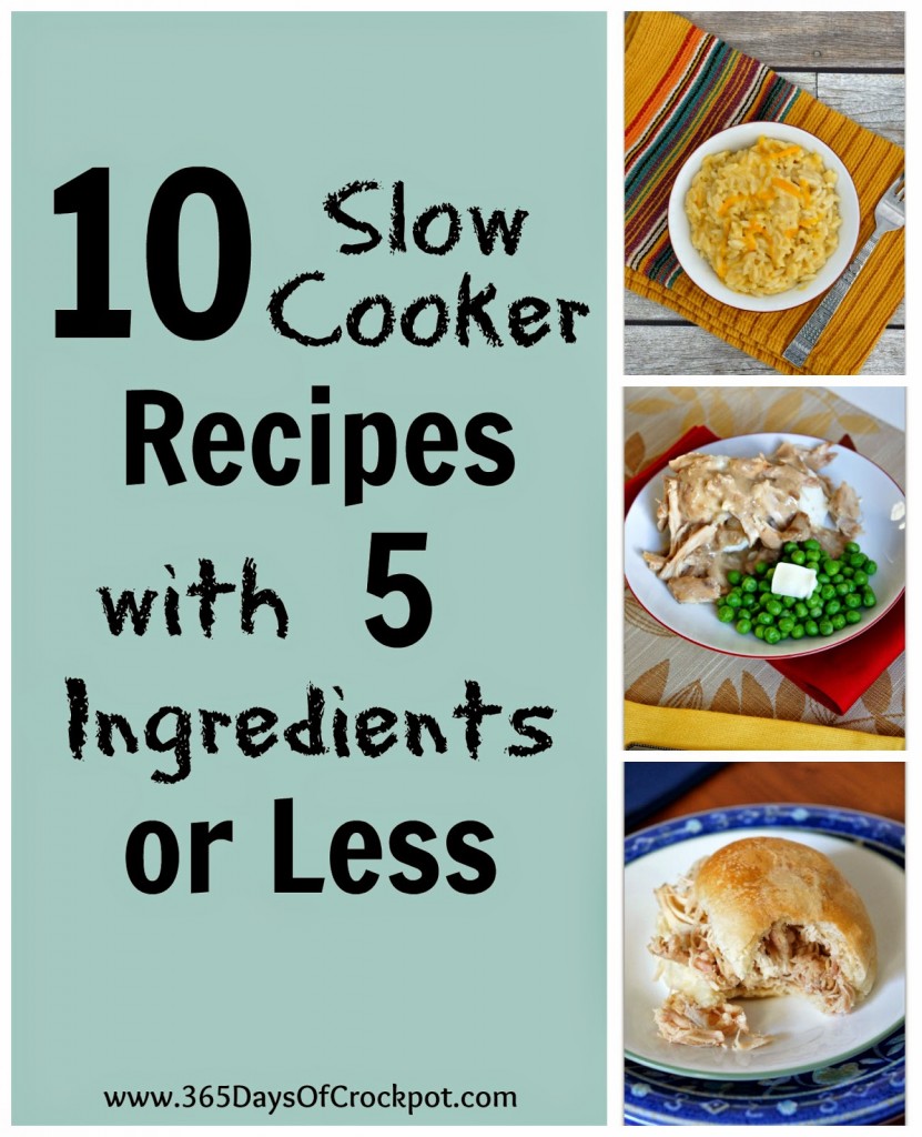 10 Slow Cooker Recipes with 5 ingredients or less!