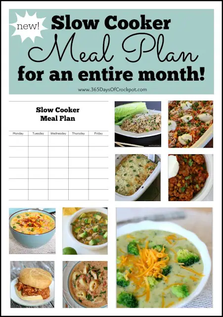 A new and awesome slow cooker meal plan for an entire month