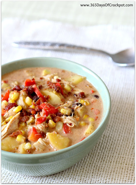 Creamy, comforting slow cooker corn chowder with a southwestern twist