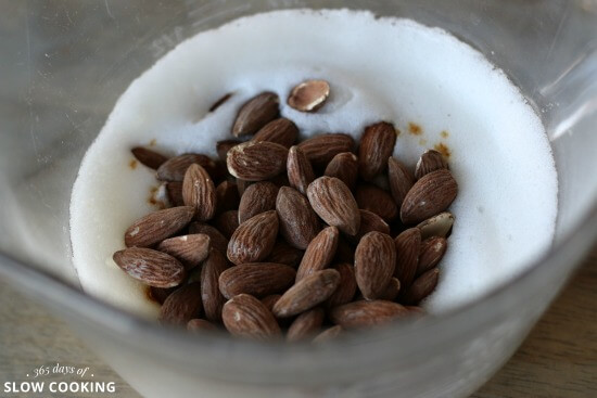 stir almonds into egg whites