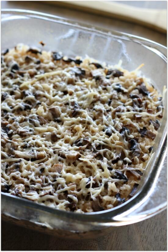 a great side dish for dinner--oven baked parmesan garlic brown rice