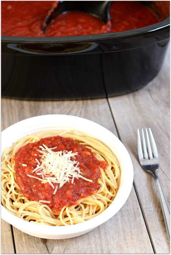 Easy to make crockpot spaghetti sauce
