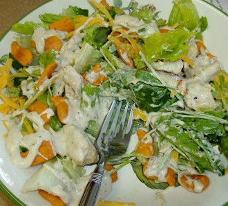 Day 262:  Garlic Caesar Chicken on top of Salad Greens