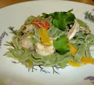 Day 293:  Lime Chicken with Spinach Fettuccine