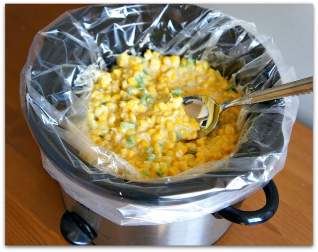 Slow Cooker Recipe for Cheesy Corn and Peppers #crockpot #slowcooker