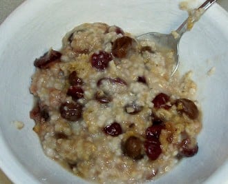 Day 311:  Cranberry Raisin Steel Cut Oats