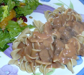 Slow Cooker Beef and Mushroom Sauce with Noodles