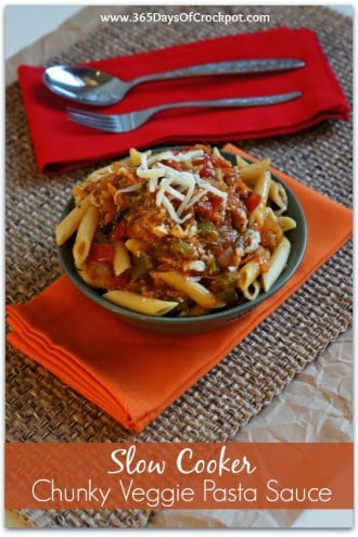 Recipe for Slow Cooker Chunky Veggie Pasta Sauce