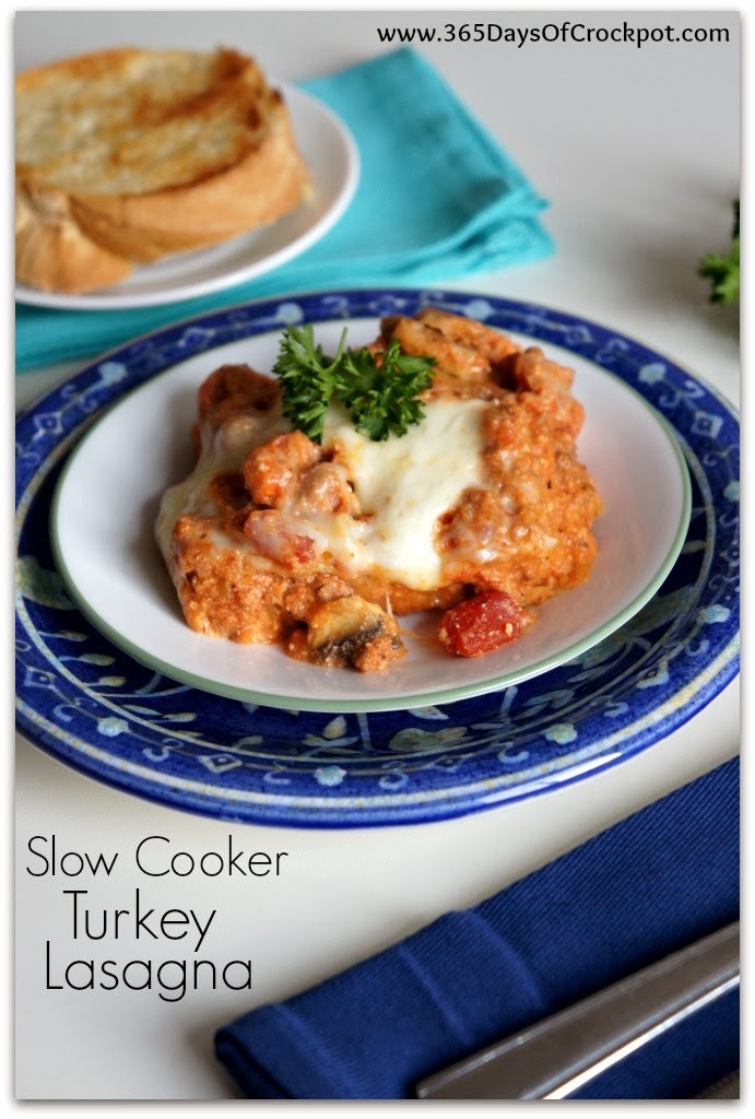 Recipe for Slow Cooker Turkey Lasagna #slowcookerdinner #crockpot #lasagna