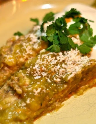 Slow Cooker Tomatillo Cream Cheese Enchiladas
