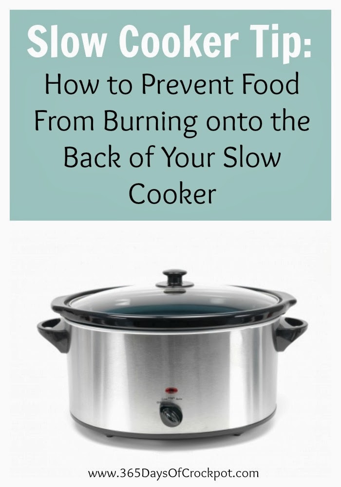 A helpful slow cooker tip...how to prevent food from burning onto the back of your slow cooker.  #crockpot #slowcooker #kitchentip 