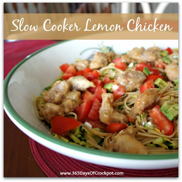 Recipe for Slow Cooker Lemon Chicken #crockpot #chicken #slowcooker