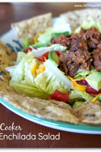 Recipe for Slow Cooker Beef Enchilada Salad