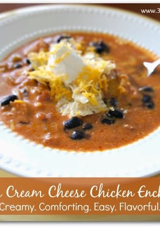 Recipe for Slow Cooker Cream Cheese Chicken Enchilada Soup