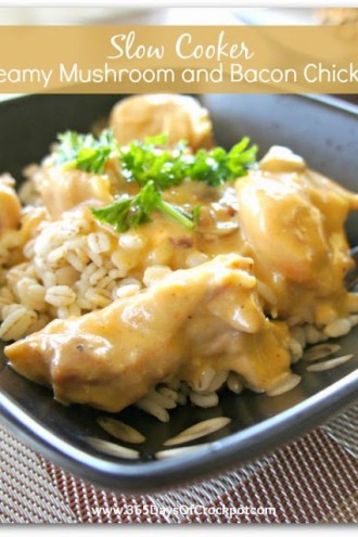 Slow Cooker Recipe for Creamy Mushroom and Bacon Chicken