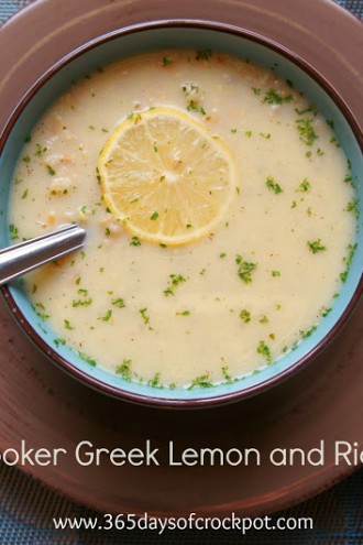Recipe for Slow Cooker (crockpot) Greek Lemon and Rice Soup