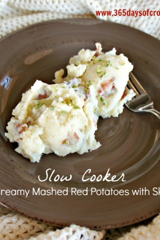 Recipe for Slow Cooker (crockpot) Mashed Red Potatoes with Skins