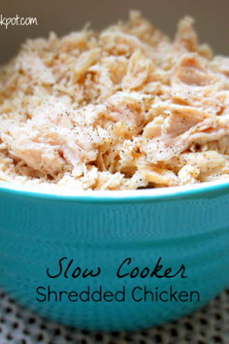 Recipe for Basic Shredded Chicken in the Slow Cooker (crockpot)