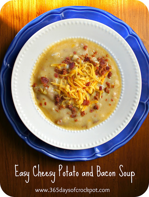 Crock Pot Easy Cheesy Potato and Bacon Soup #soup #crockpotrecipe #bacon