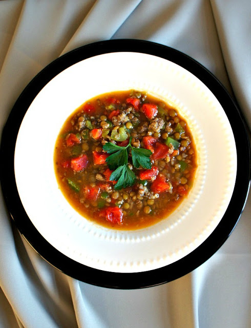 Recipe for Slow Cooker (crock pot) Spicy Sausage and Lentil Soup