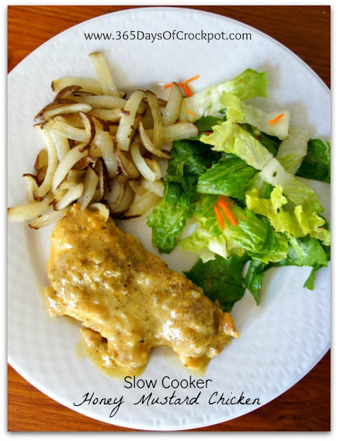 Recipe for Slow Cooker Honey Mustard Chicken #crockpot #slowcooker #easydinner