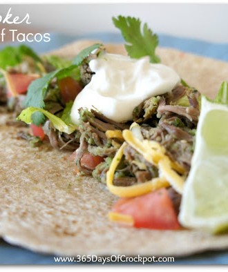 Recipe for Slow Cooker Tomatillo Beef Tacos