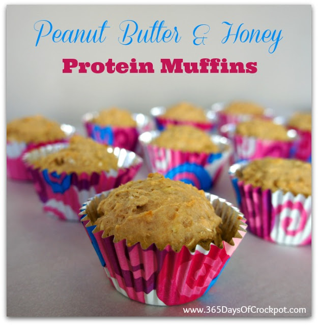 Peanut Butter and Honey Protein Muffins #protein