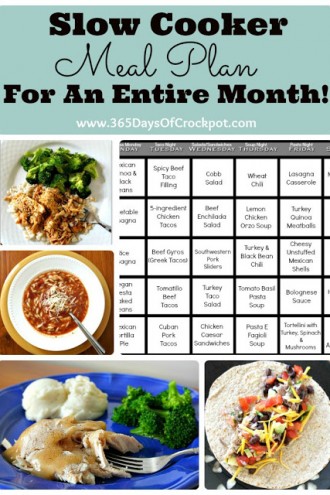 Kitchen Tip Tuesday:  Slow Cooker Meal Plan for an Entire Month!