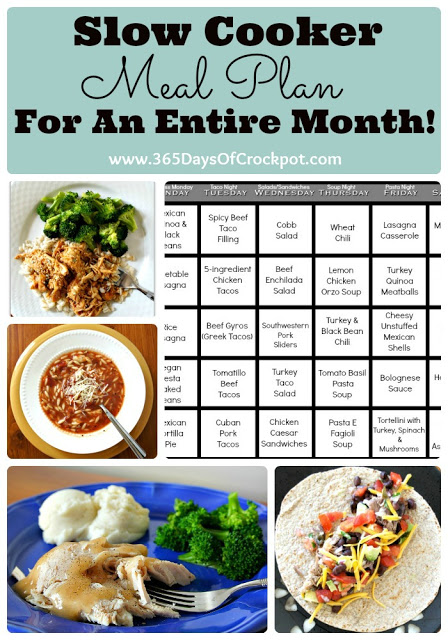 Slow Cooker Meal Plan for an Entire Month!