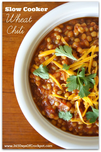 Recipe for Slow Cooker Wheat Chili (a good "gone all day" recipe)