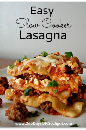 Recipe for Easiest Ever Slow Cooker Lasagna