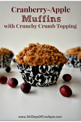 Recipe for Cranberry Apple Muffins with Crunchy Crumb Topping