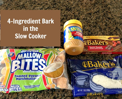 Easy Dessert Recipe for Slow Cooker Chocolate Peanut Butter Marshmallow Coconut Bark #shop #holiday #dessert #crockpot