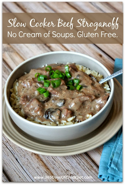 #Crockpot #GlutenFree Beef Stroganoff Recipe. Flavorful, easy, creamy, comforting...a perfect winter evening meal.