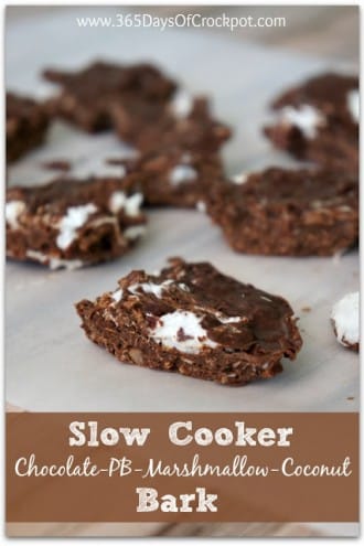 Easy Dessert Recipe for Slow Cooker Chocolate Peanut Butter Marshmallow Coconut Bark