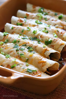 Butternut Squash and Spicy Black Beans topped with enchilada sauce and cheese – perfect for meatless Mondays, or any day of the week!