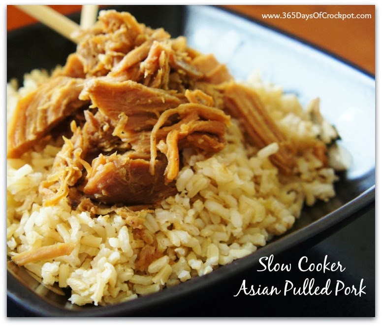 Crockpot Recipe for Pulled Pork...Asian style!  So flavorful and yummy! #pork #crockpot #slowcooker