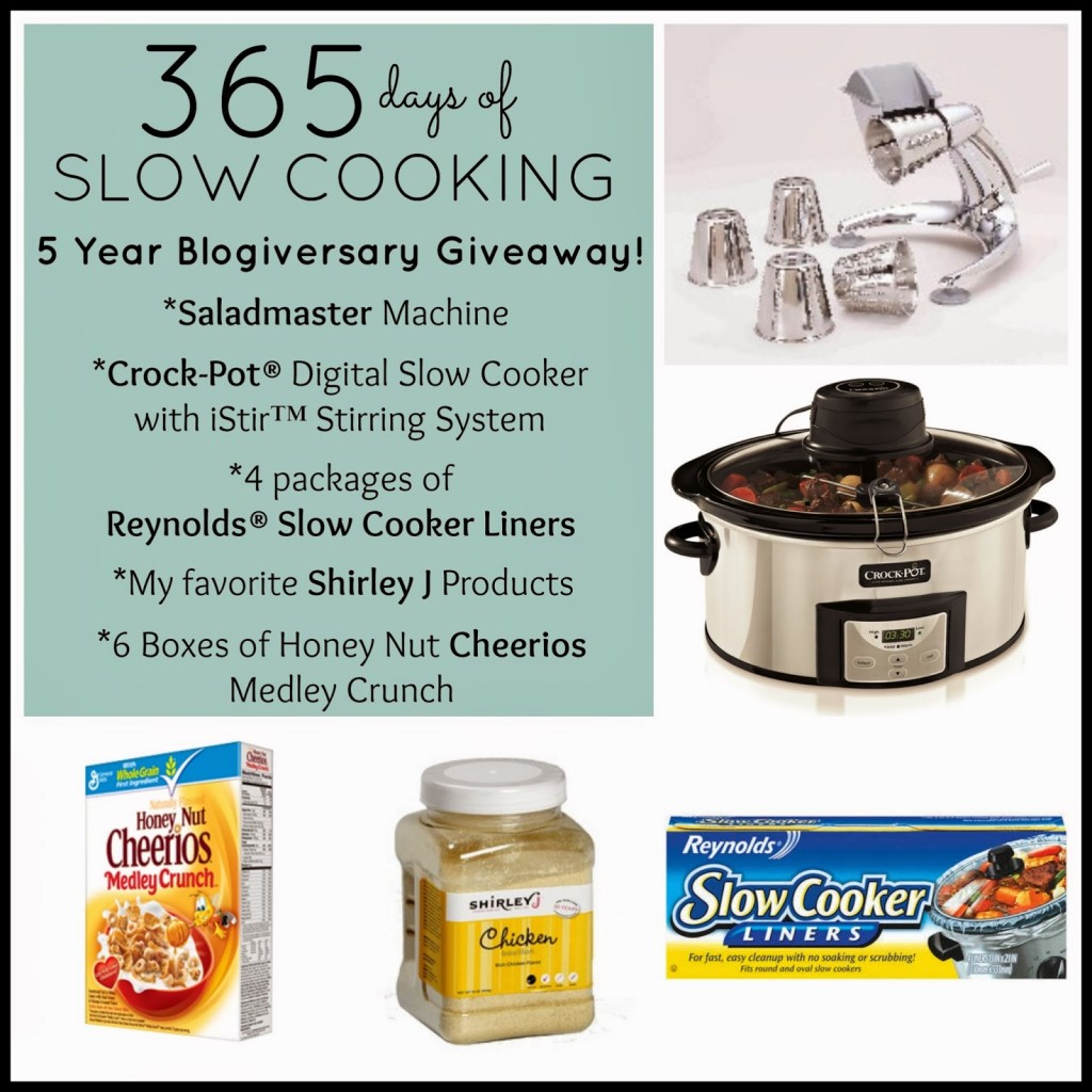 5-Year Blogiversary for 365 Days of Slow Cooking and an Awesome Giveaway of Some of My Favorite Things! #giveaway