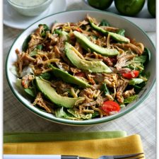 Slow Cooker Cafe Rio Salad with Tomatillo Ranch Dressing