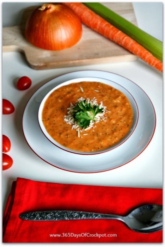 Slow Cooker Recipe for Skinny Tomato Basil Parmesan Soup
