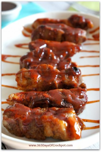 Recipe for Slow Cooker Fork Tender Country-Style Ribs with BBQ Sauce