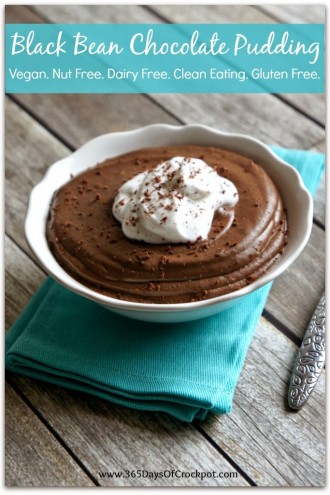 Recipe for Slow Cooker Black Bean Chocolate Pudding {Vegan. Clean Eating. Gluten Free. Dairy Free. Nut Free.}